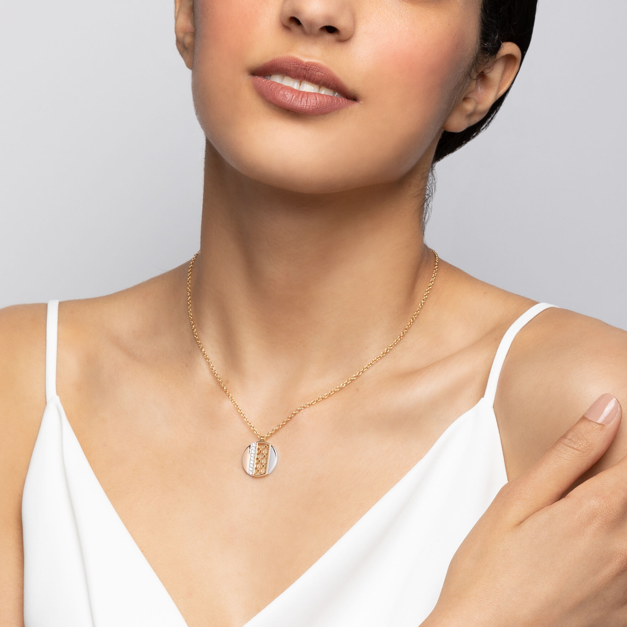 Diamond circle store picture pendant